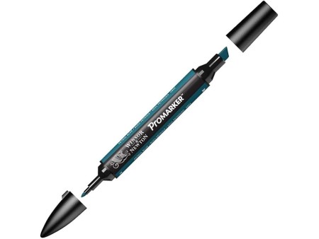 Winsor & Newton 0203064 - Pennarello a Doppia Punta , Blu (Petrol Blue), 3.5x19.5x1.4 cm