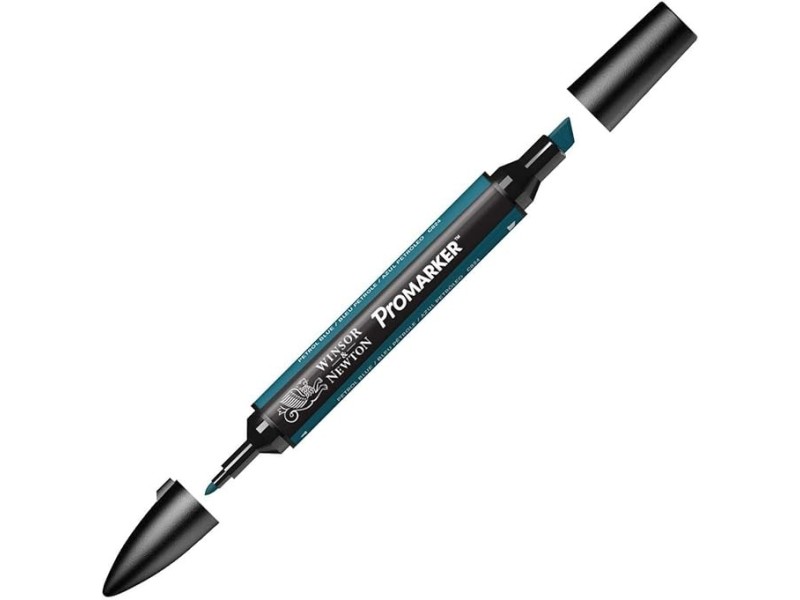 Winsor & Newton 0203064 - Pennarello a Doppia Punta , Blu (Petrol Blue), 3.5x19.5x1.4 cm