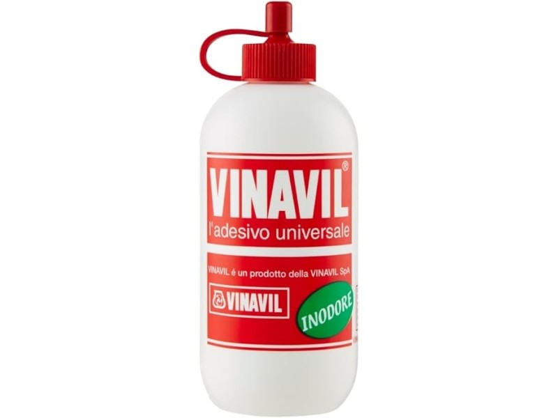 VINAVIL Vinavil Universale Colla Vinilica Senza solventi, inodore, trasparente dopo l'essiccazione. 250g Bianco