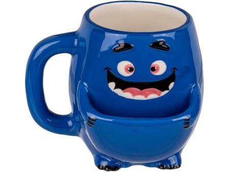 Tazza da caffe mostro blu con scomparto per biscotti - Tazza da caffe