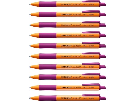 STABILO pointball - Penna a Sfera Ecosostenibile - CO2 neutral - Confezione da 10 - Lilla