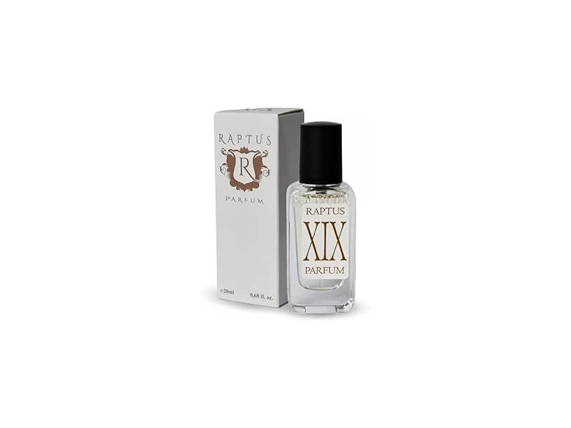 RAPTUS XIX Parfum 20 ml - Profumo Unisex Ambrato e Gourmand Note di Caffe, Rosa e Vaniglia Scatola Marrone Elegante - Formato