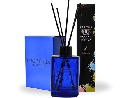RAPTUS Lucretia Diffusore Profumo Ambiente 300ml con Bastoncini in Legno Naturale Fragranza al Talco Dolce e Pulito Bottiglia