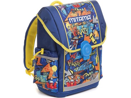 Mitama - Zaino Upside Boy CRAZY, Scuola Elementare, Ergonomico, Super Organizzato, Impermeabile, Schienale Imbottito, 24 litri