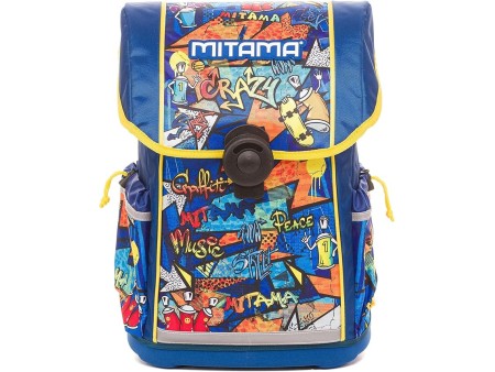 Mitama - Zaino Upside Boy CRAZY, Scuola Elementare, Ergonomico, Super Organizzato, Impermeabile, Schienale Imbottito, 24 litri