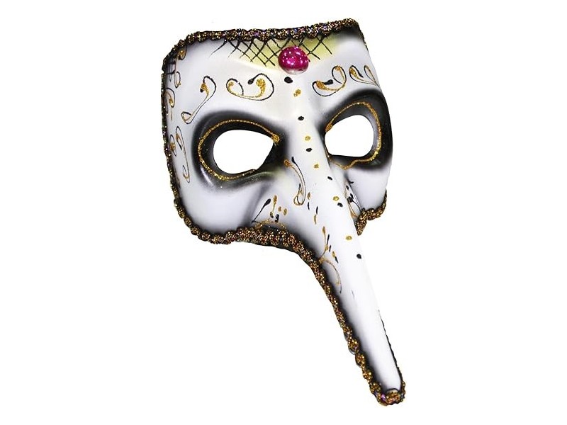 Maschera Veneziana con Naso lungo Maschera Viso Veneziana Naso lungo Maschera carnevale (2pz una per colore)A UNI