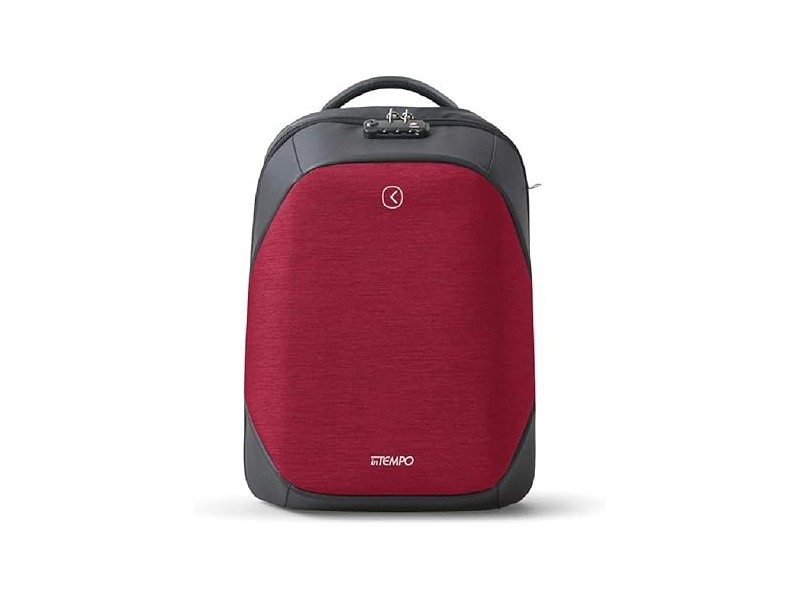 Intempo Zaino Antifurto Versatile Tekniko Big in Tessuto Idrorepellente Antistrappo, Cavo Telescopico Antifurto, Chiusura con