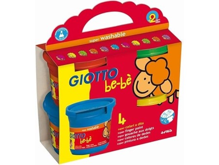 GIOTTO BEBE' - Confezione Da 4 Barattoli Di Colori A Dita