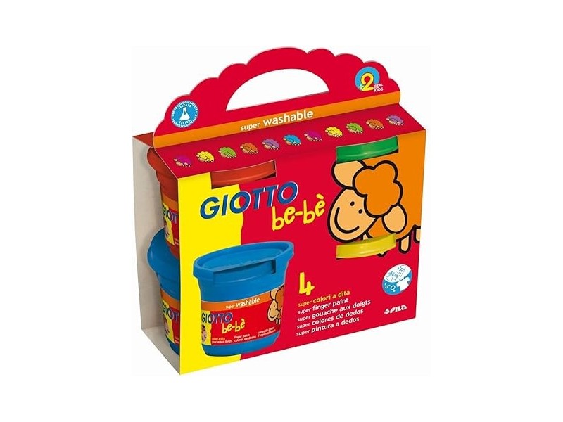 GIOTTO BEBE' - Confezione Da 4 Barattoli Di Colori A Dita