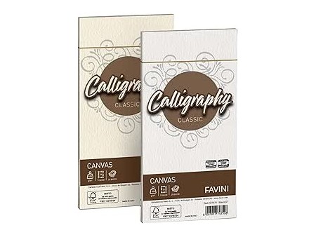 Favini A57Q414 Calligraphy Canvas Ruvido, 25 Pezzi