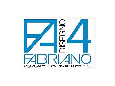 Fabriano F4  Album da Disegno, Fogli Lisci Riquadrati