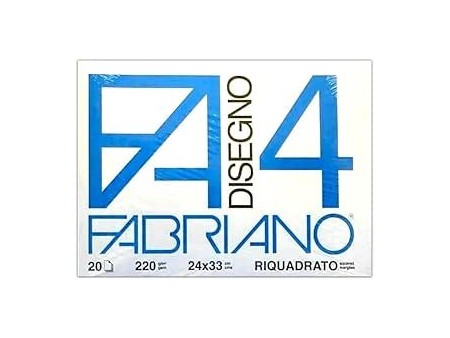 Fabriano F4 Album da Disegno, Fogli Lisci Riquadrati