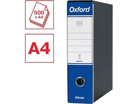 Esselte OXFORD G83 Registratore con Custodia, con Meccanismo a Leva N.1 in Formato Commerciale (23x30cm) con Dorso da 8 cm,