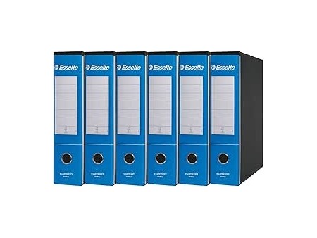 Esselte ESSENTIALS G75 Registratore con Custodia, con Meccanismo a Leva, in Formato Protocollo, 23x33cm, con Dorso da 8 cm,