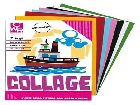 Album Carta Vellutata Adesiva, Colori Assortiti