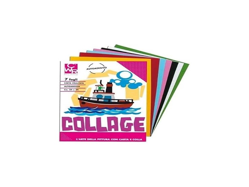 Album Carta Vellutata Adesiva, Colori Assortiti