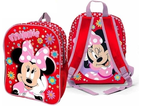 Coriex Zaino asilo 3D32x25x11 con tasca porta borraccia piu 12 pastelli a marchio omaggio (Zaino asilo 3D Minnie colori a