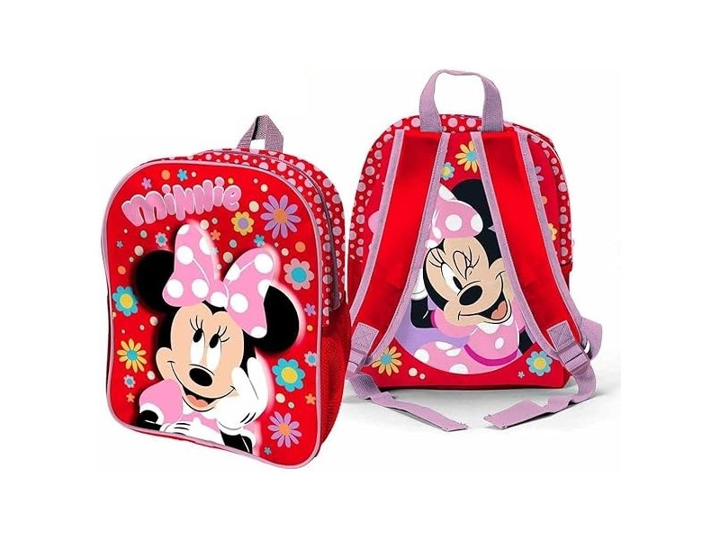 Coriex Zaino asilo 3D32x25x11 con tasca porta borraccia piu 12 pastelli a marchio omaggio (Zaino asilo 3D Minnie colori a