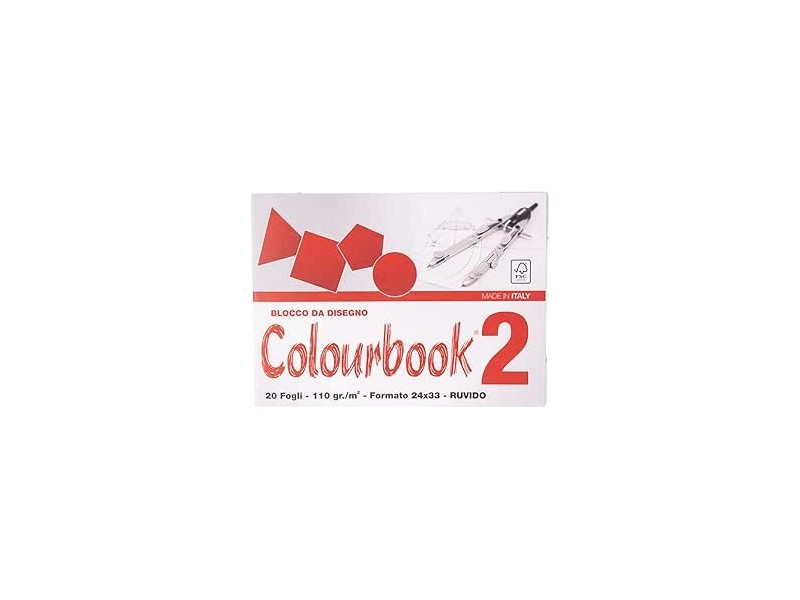 Colourbook C2 - Album da Disegno, Formato 24x33 cm, 110 gr/mq, 20 Fogli ruvido