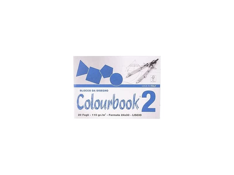 Colourbook C2 - Album da Disegno, Formato 24x33 cm, 110 gr/mq, 20 Fogli liscio
