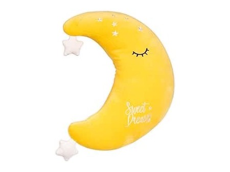 Colourbook - Cuscino Luna Sweet Dreams, Tessuto Felpato, Lavabile in Lavatrice, Adatto a Bambini 3 , 35x45 cm