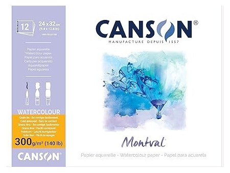 Canson Montval - Blocco per acquerello 24 x 32 cm