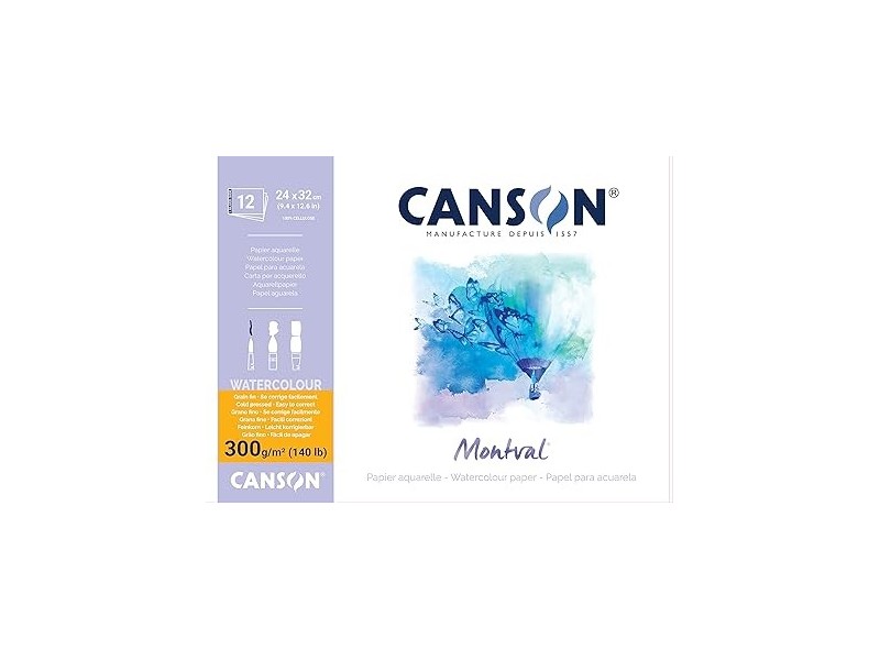 Canson Montval - Blocco per acquerello 24 x 32 cm