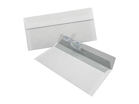 BUSTE LETTERA BLASETTI - STRIP 80 FSC - FORMATO 11x23 cm - AUTOADESIVE - SCATOLA DA 500 PZ. - COLORE BIANCO - CARTA DA 80 GR