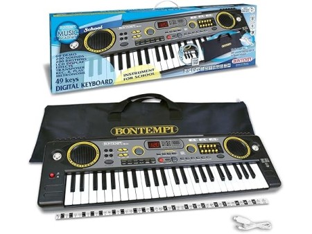 Bontempi HarmonyTouch - Tastiera Digitale a 49 Tasti con Accessori Completi