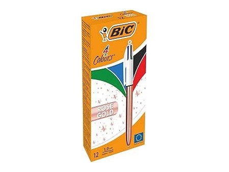 Bic Confezione da 12 penne con punta da 1 mm, 4 colori, oro rosa (DA AGGIUSTARE TUTTO)