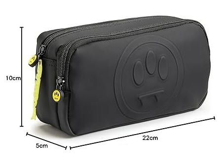 Astuccio Bauletto 2 zip, Barrow by Pigna, Nero