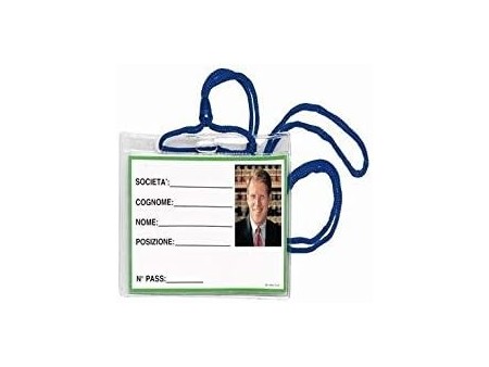 100 Portabadge Lebez con Cordone Blu 31-100-B