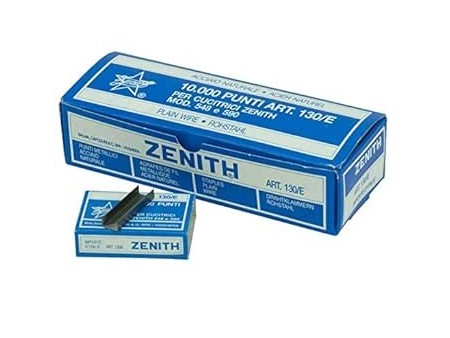 10 Scatoline da 1000 punti - TRASPORTO INCLUSO Punti in acciaio naturale per cucitrici Zenith modello 548 e 590. Passo 6/4