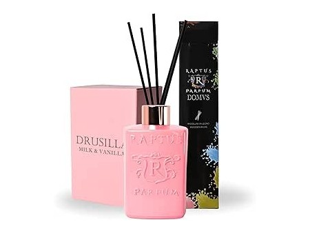 RAPTUS Drusilla Milk & Vanilla Diffusore Profumo Ambiente 300ml con Bastoncini in Legno Naturale Fragranza Dolce e Rilassante