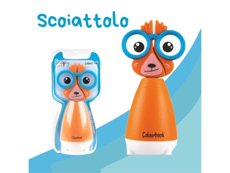 Colourbook Snippy - Forbici Con Punta Arrotondata, Lama Acciaio Inox da 13cm, Impugnatura In Morbido Silicone, Supporto da