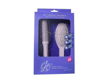 LE FATE DI JO COFFRET 2PZ SPAZZOLA TONDA+OVALE C/ CUSCINETTO ARIA K48