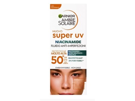 GARNIER AMBRE SOLAIRE SUPER UV FLUIDO ANTI-IMPERFEZ VISO SPF50+ 40 ML