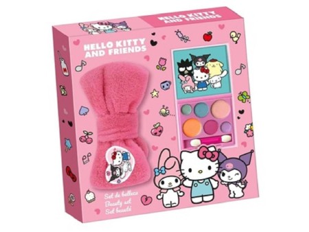 HELLO KITTY COFFRET FASCIA CAPPELLI IN SPUGNA + OMBRETTI + FARD