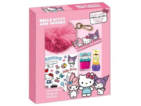 HELLO KITTY COFFRET PORTACHIAVI+SMALTO+ROSSETTO+TATUAGGI