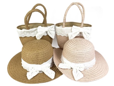 LE KIKKE BORSETTA CON MANICO + CAPPELLO IN PAGLIA COLORI ASSORTITI