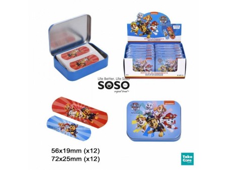 PAW PATROL SCATOLA DI METALLO CON CEROTTI