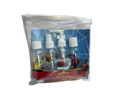 SPIDERMAN POCHETTE CON 4 FLACONI VUOTI DA VIAGGIO