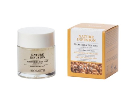 BIOEARTH NATURE INFUSION MASCHERA GEL VISO AI SEMI DI LINO VASO 100 ML