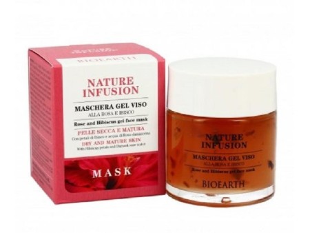 BIOEARTH NATURE INFUSION MASCHERA GEL VISO ALLA ROSA VASO 100 ML