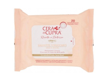 CERA DI CUPRA SALVIETTE STRUCCANTI VISO E OCCHI 20 PZ