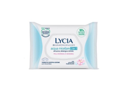 LYCIA SALVIETTINE STRUC. ALL'ACQUA MICELLARE PELLI NORMALI E SEN 20PZ