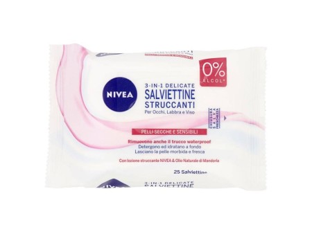 NIVEA SALVIETTINE STRUCCANTI DELICATE 25 PZ PELLI SECCHE E SENSIBILI