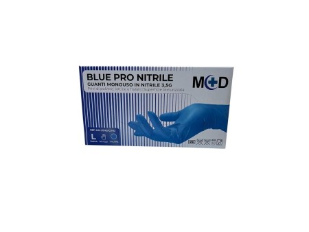 BLUE PRO NITRILE GUANTI MONOUSO IN NITRILE CELESTE TAGLIA L 100PZ