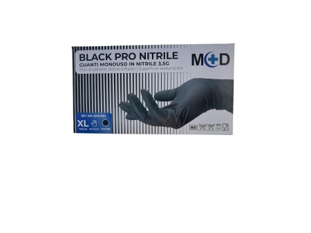 BLUE PRO NITRILE GUANTI MONOUSO IN NITRILE NERO TAGLIA XL 100PZ