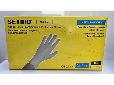 SETINO GUANTI MONOUSO IN LATTICE CON POLVERE TAGLIA XL 100PZ